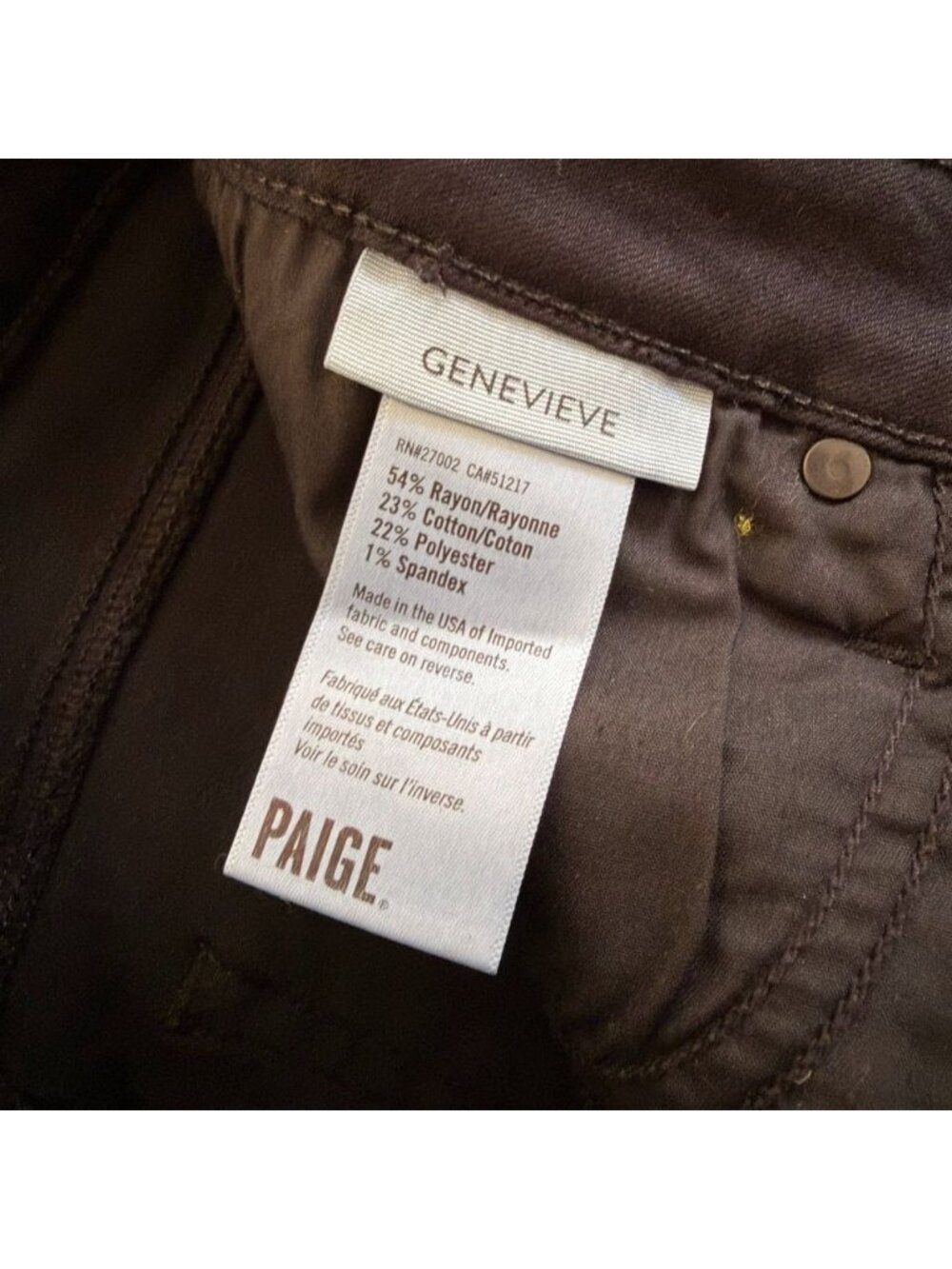 NWT PAIGE Genevieve Flare Jeans Black Shadow High Rise Size 27 - Picture 12 of 12
